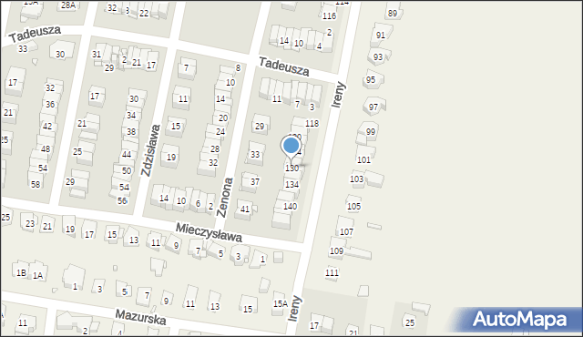 Pruszków, Ireny, 130, mapa Pruszków