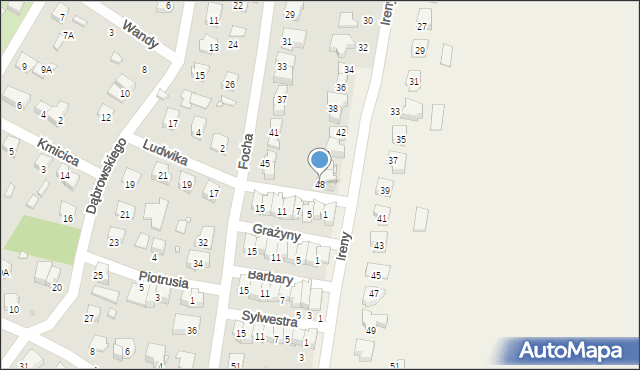 Pruszków, Ireny, 48, mapa Pruszków