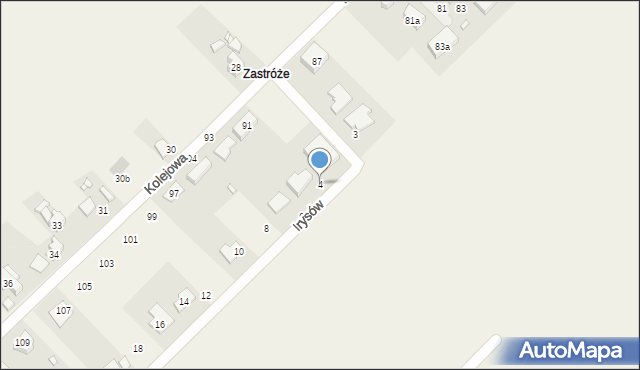 Psary, Irysów, 4, mapa Psary