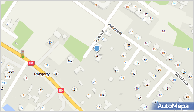 Rozgarty, Irysowa, 4, mapa Rozgarty