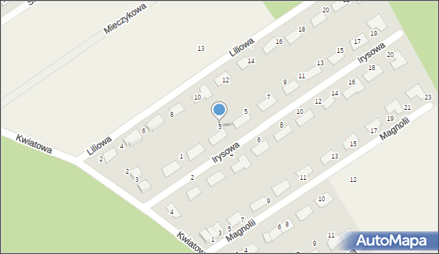 Silno, Irysowa, 3, mapa Silno