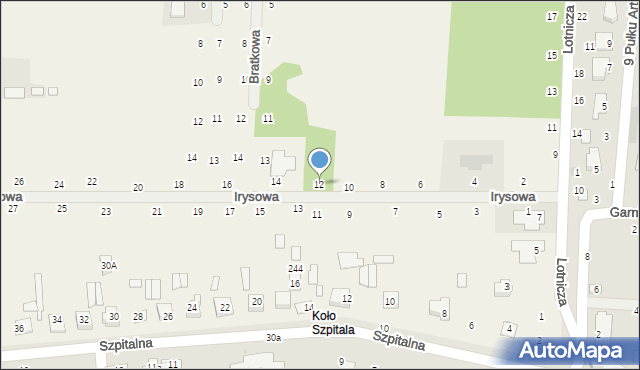 Suszno, Irysowa, 12, mapa Suszno