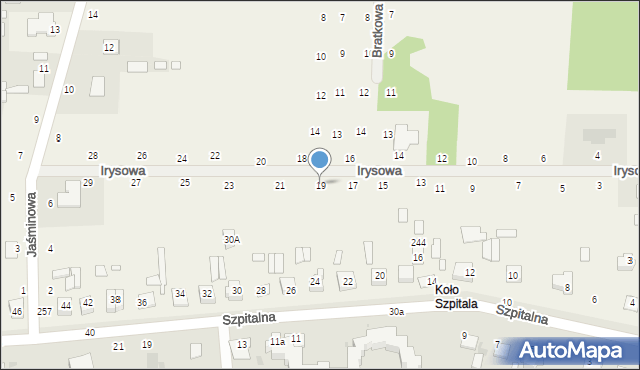 Suszno, Irysowa, 19, mapa Suszno