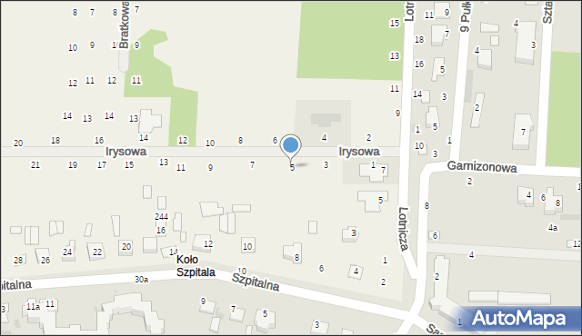 Suszno, Irysowa, 5, mapa Suszno