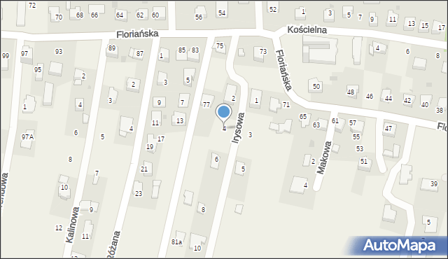 Tomice, Irysowa, 4, mapa Tomice