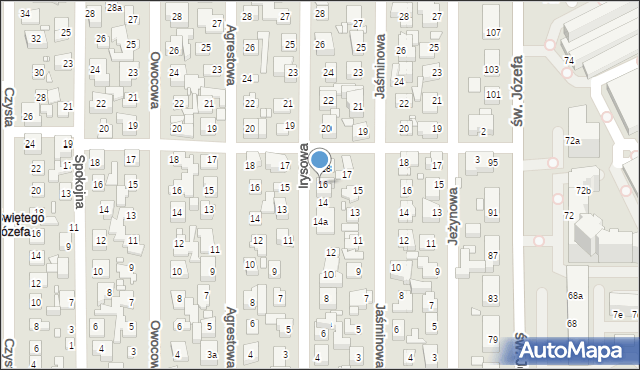 Toruń, Irysowa, 16A, mapa Torunia