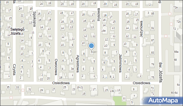 Toruń, Irysowa, 7, mapa Torunia