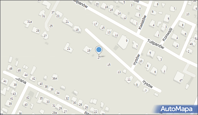 Tychy, Irysów, 17, mapa Tychów