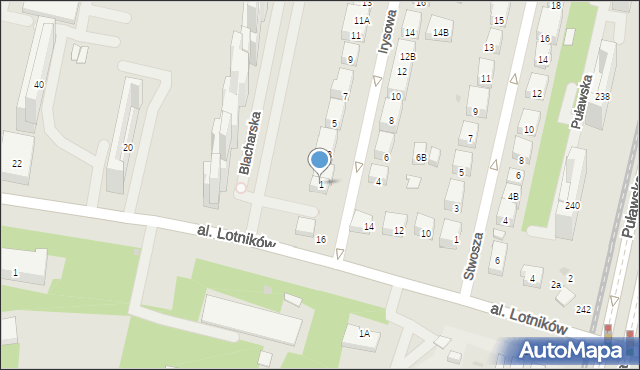 Warszawa, Irysowa, 1, mapa Warszawy