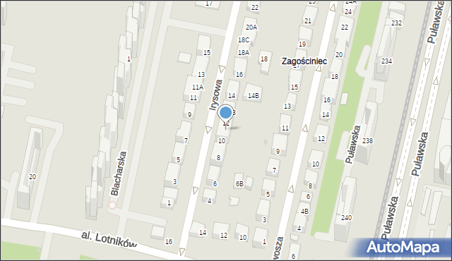 Warszawa, Irysowa, 10B, mapa Warszawy