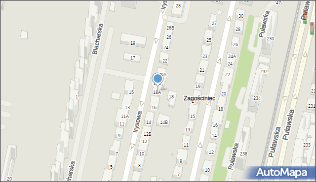 Warszawa, Irysowa, 18B, mapa Warszawy