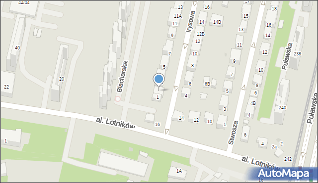 Warszawa, Irysowa, 1A, mapa Warszawy