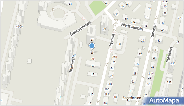 Warszawa, Irysowa, 23, mapa Warszawy