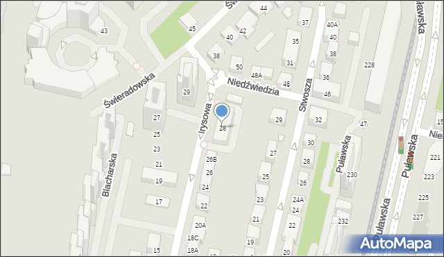 Warszawa, Irysowa, 28, mapa Warszawy