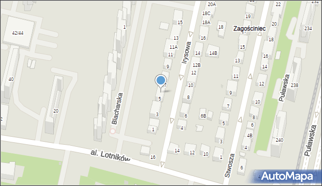 Warszawa, Irysowa, 5A, mapa Warszawy