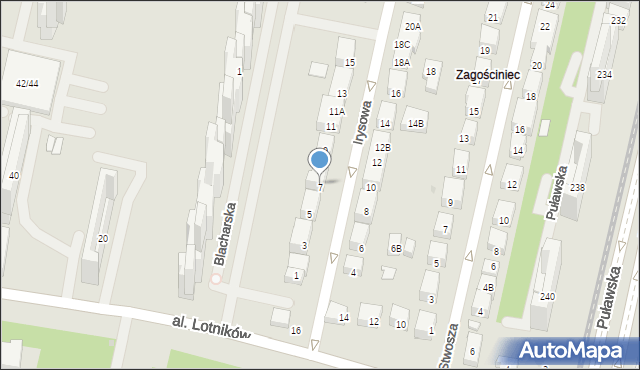Warszawa, Irysowa, 7, mapa Warszawy