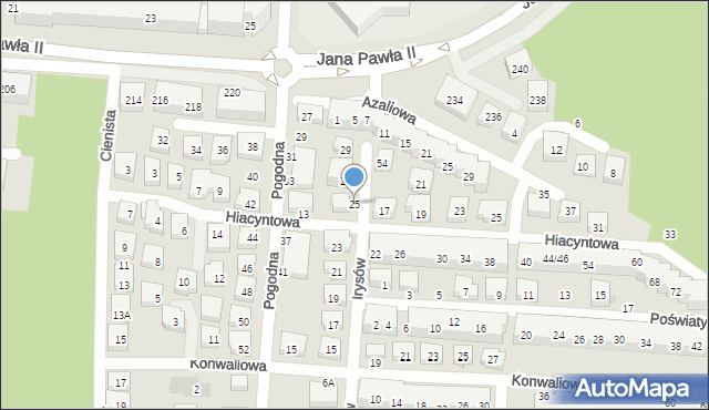 Warszawa, Irysów, 25, mapa Warszawy