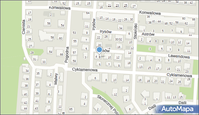 Warszawa, Irysów, 6, mapa Warszawy