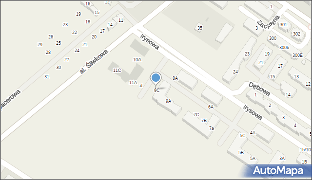 Warzymice, Irysowa, 9C, mapa Warzymice