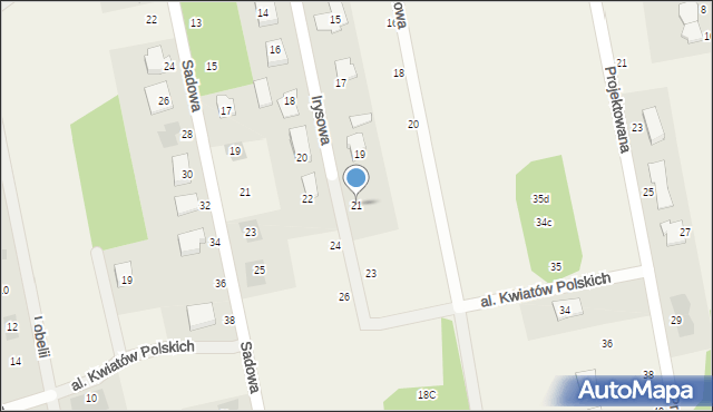 Wiązowna, Irysowa, 21, mapa Wiązowna