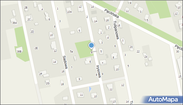 Wiązowna, Irysowa, 4, mapa Wiązowna