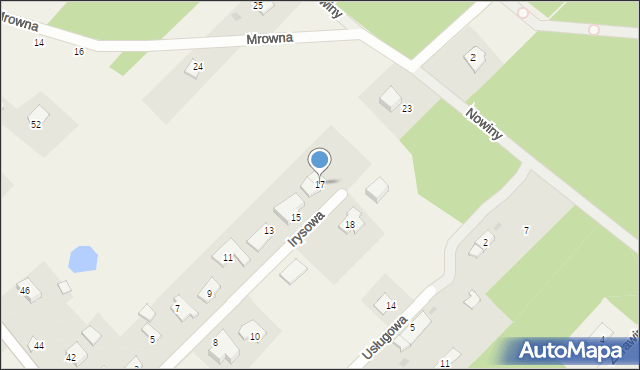Zalesie, Irysowa, 17B, mapa Zalesie