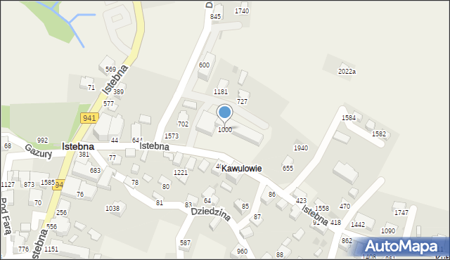 Istebna, Istebna, 1000, mapa Istebna