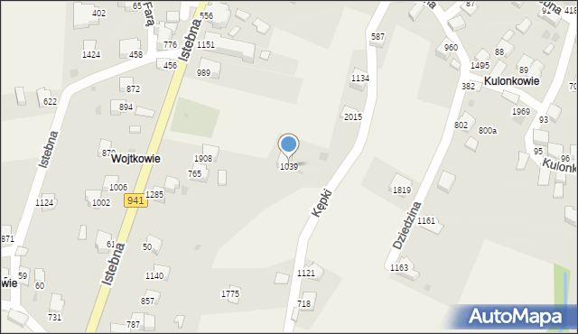 Istebna, Istebna, 1039, mapa Istebna