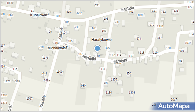 Istebna, Istebna, 110, mapa Istebna