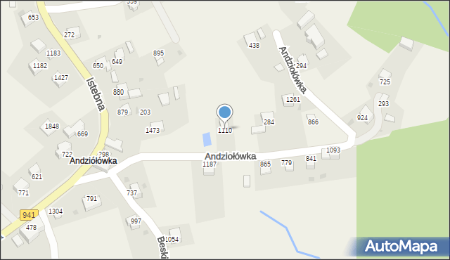 Istebna, Istebna, 1110, mapa Istebna