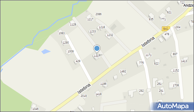 Istebna, Istebna, 1117, mapa Istebna