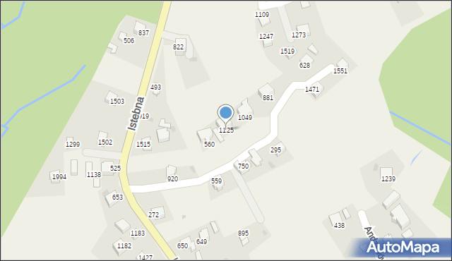 Istebna, Istebna, 1125, mapa Istebna
