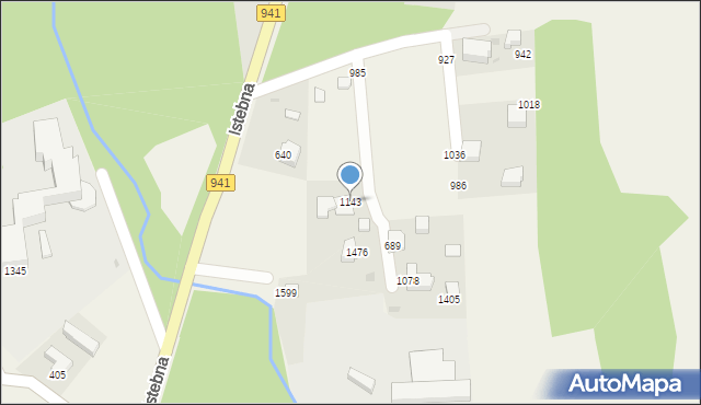 Istebna, Istebna, 1143, mapa Istebna