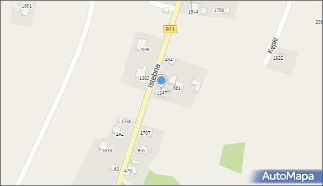 Istebna, Istebna, 1147, mapa Istebna