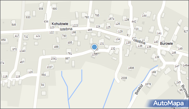 Istebna, Istebna, 1155, mapa Istebna