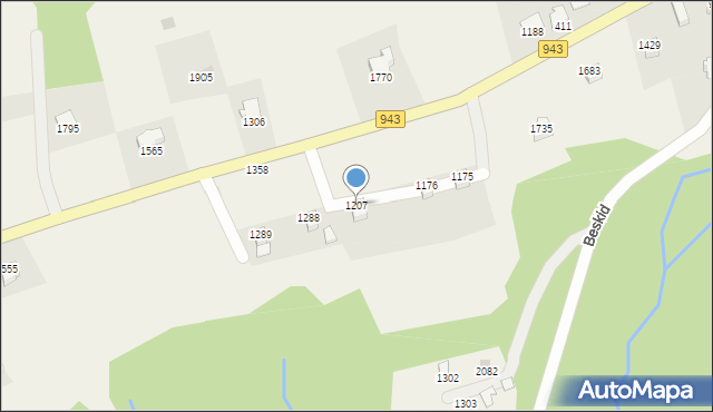 Istebna, Istebna, 1207, mapa Istebna