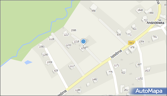 Istebna, Istebna, 1232, mapa Istebna