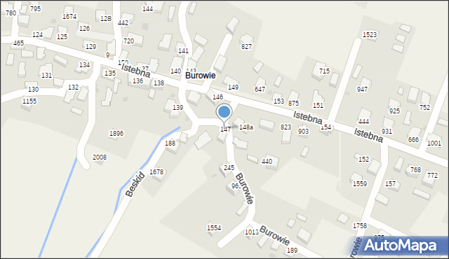 Istebna, Istebna, 147, mapa Istebna