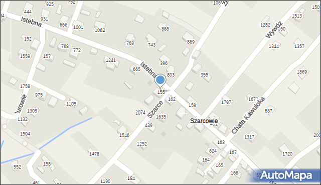 Istebna, Istebna, 155, mapa Istebna