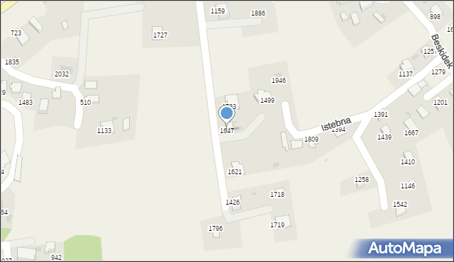 Istebna, Istebna, 1647, mapa Istebna