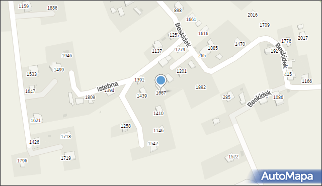 Istebna, Istebna, 1667, mapa Istebna