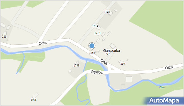 Istebna, Istebna, 1853, mapa Istebna