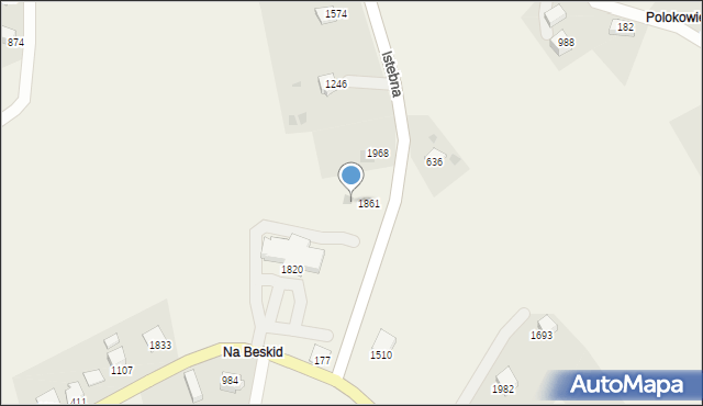 Istebna, Istebna, 1945, mapa Istebna