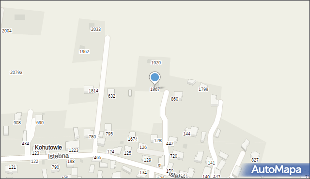 Istebna, Istebna, 1967, mapa Istebna