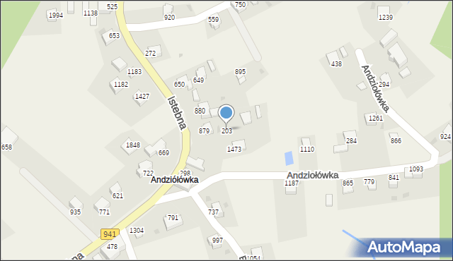 Istebna, Istebna, 203, mapa Istebna
