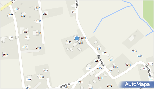 Istebna, Istebna, 289, mapa Istebna