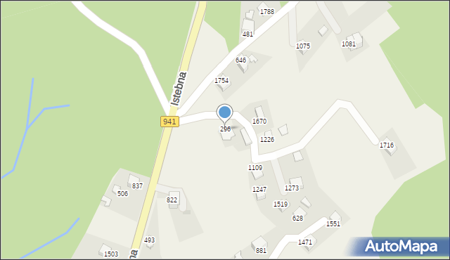 Istebna, Istebna, 296, mapa Istebna