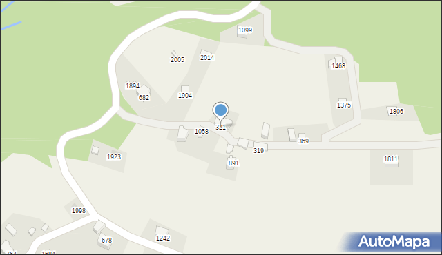 Istebna, Istebna, 321, mapa Istebna