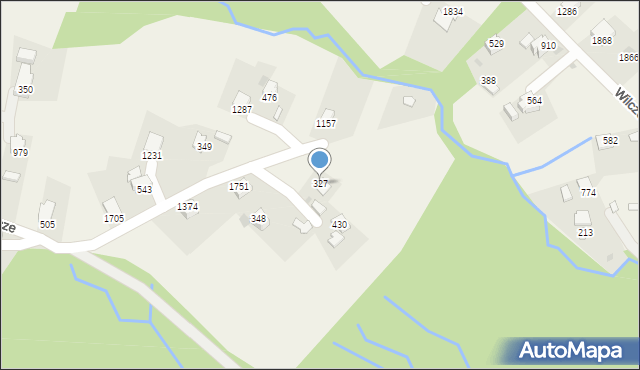 Istebna, Istebna, 327, mapa Istebna