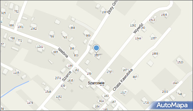 Istebna, Istebna, 355, mapa Istebna